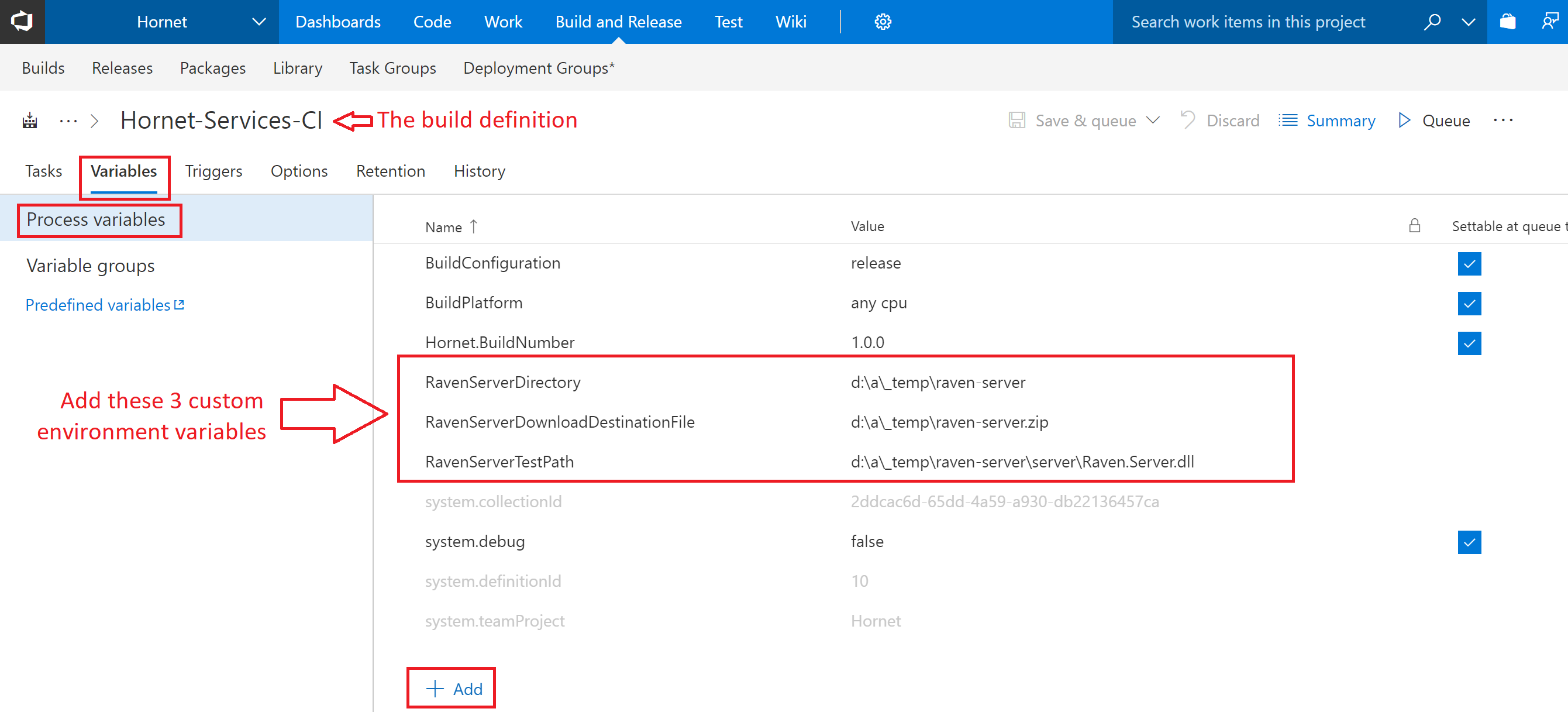VSTS Global Environment Variables