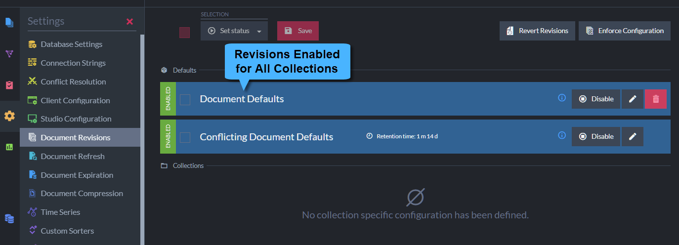 Enable Revisions for the Users Collection