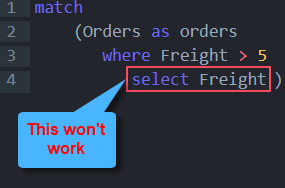SELECT cannot be used in Node Clauses