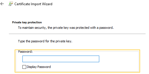 Set client certificate password