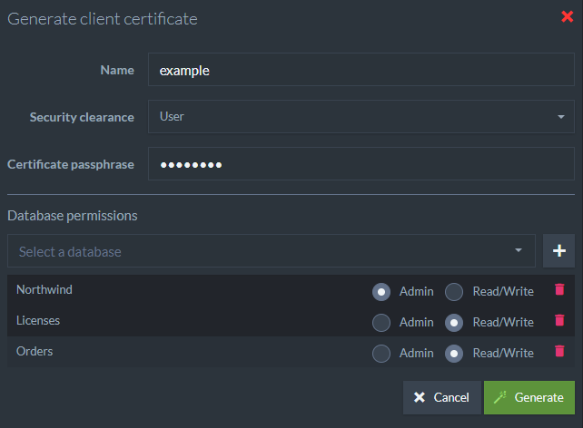 Figure 3. Generate Client Certificate