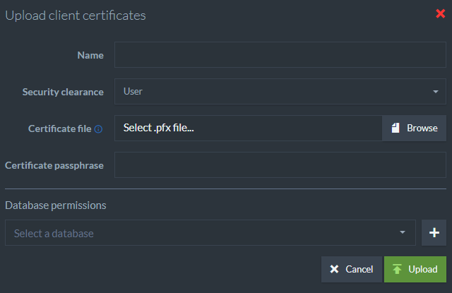 Figure 4. Upload Existing Certificate