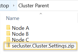 Figure 6a. Save Cluster Settings Zip in Parent Folder