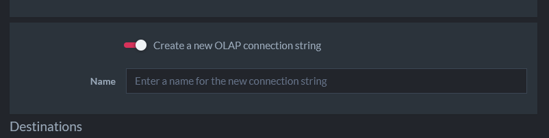 Create New OLAP Connection String