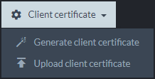 Client Certificate Button Options