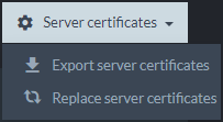 Server Certificates Button Options