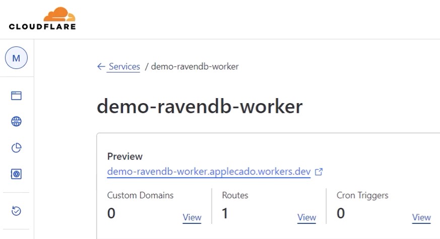 Preview URL shown in the Cloudflare Worker dashboard