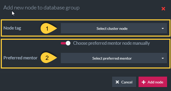 Figure 3. Database Group Topology - Add New Node