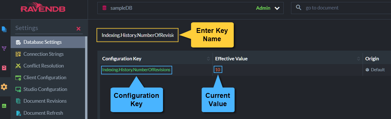 Figure 8. Configuration Key and Value