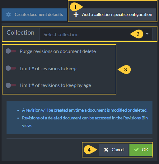 Define collection-specific configurations