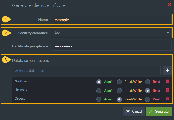 Figure 3. Generate Client Certificate