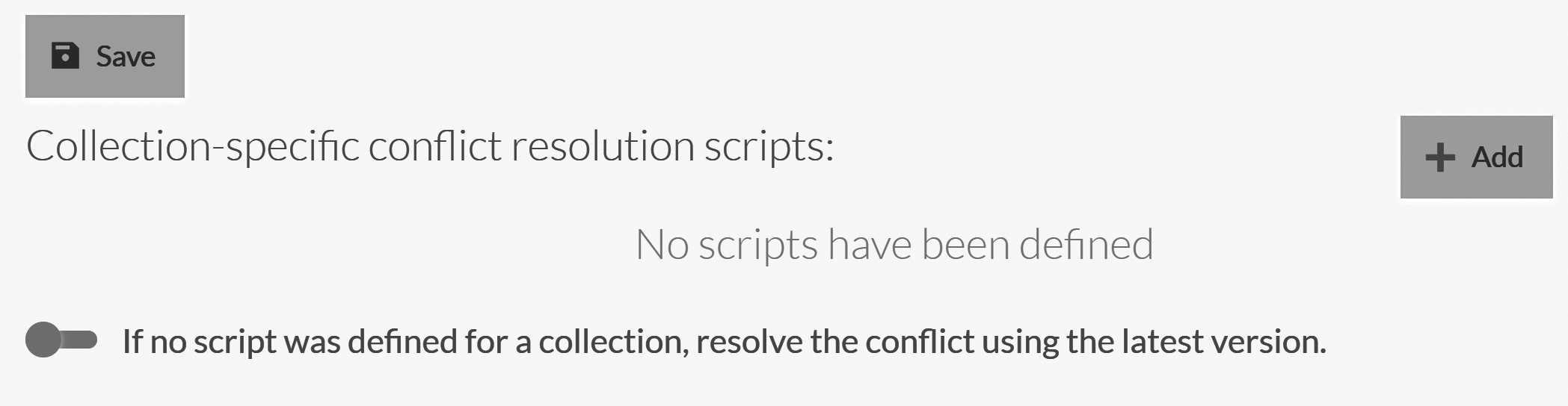 Configuring server side conflict resolution policy in the Studio