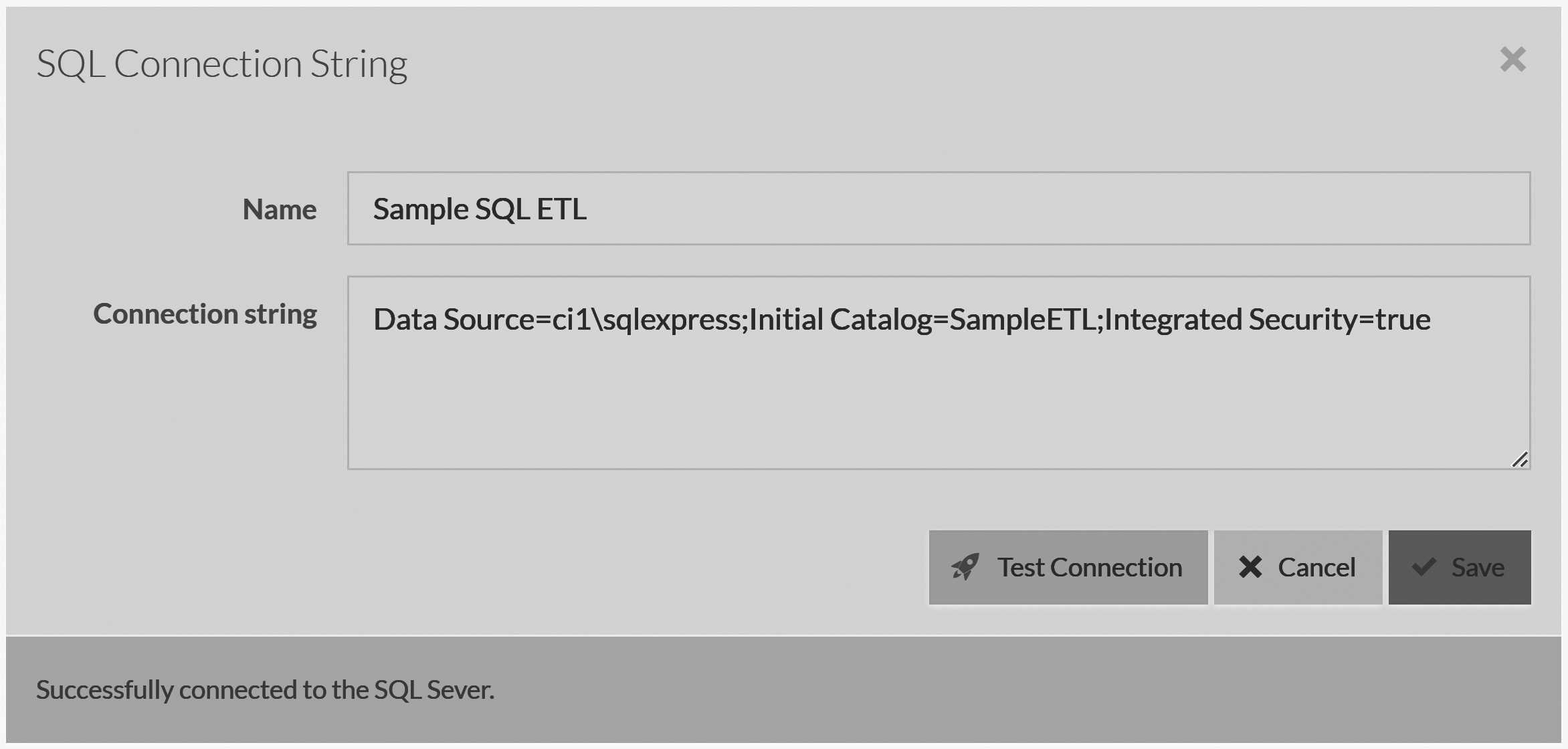 Creating a new SQL connection string