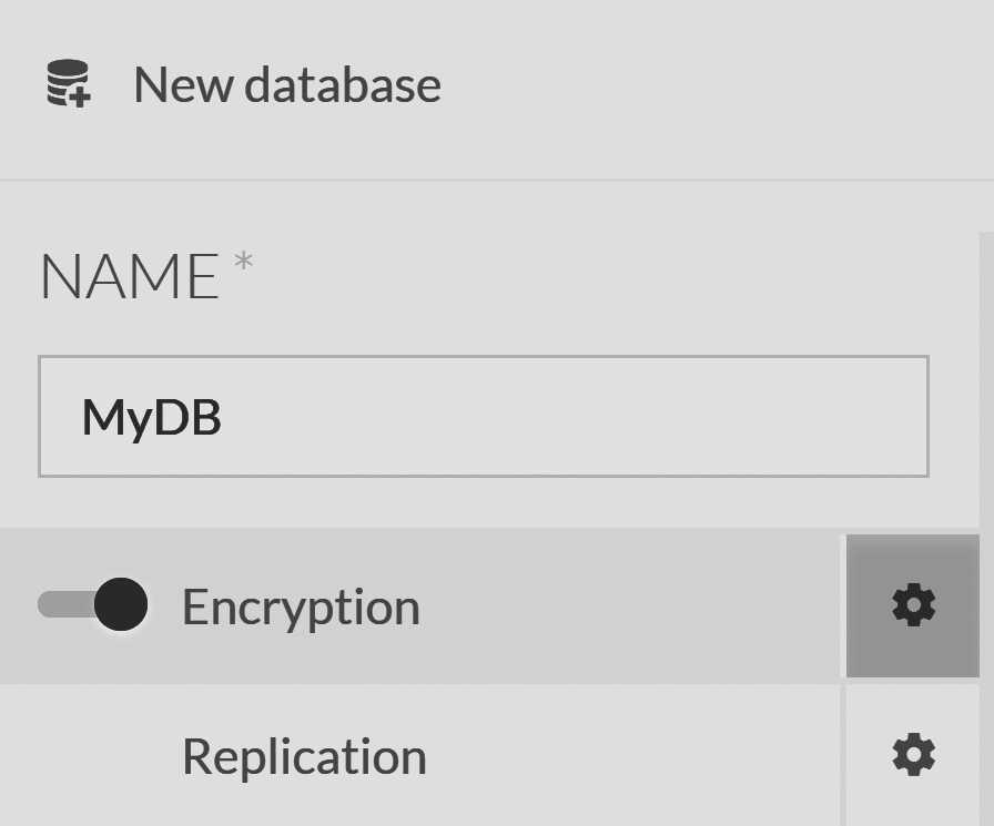 Creating an encrypted database