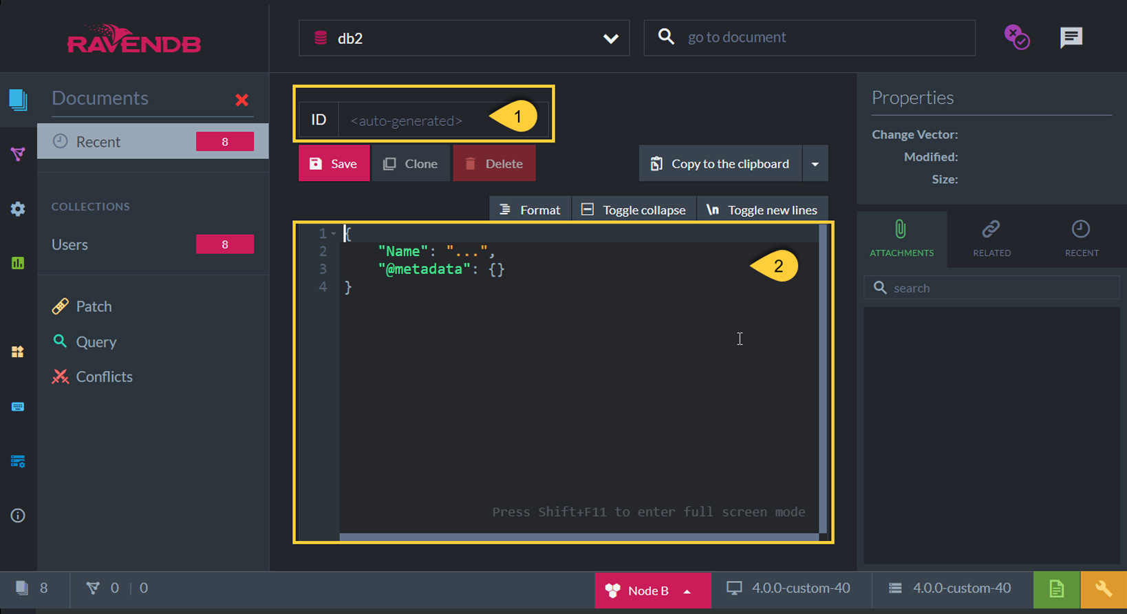 Perform queries, create indexes, export your data results to a CSV file with RavenDB Management Studio.